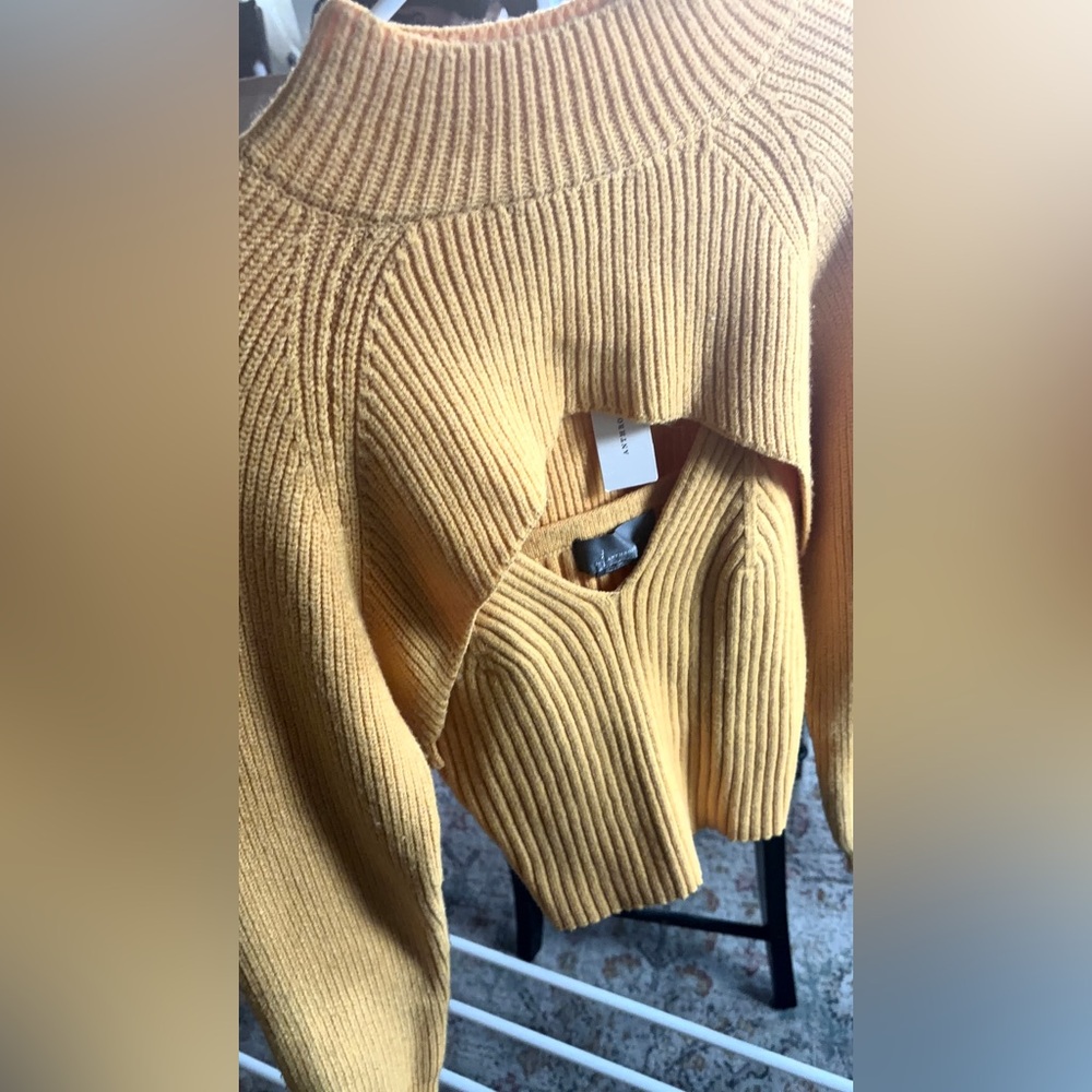 Anthropologie Yellow Women's Sweater and cami duo - Picture 3 of 3